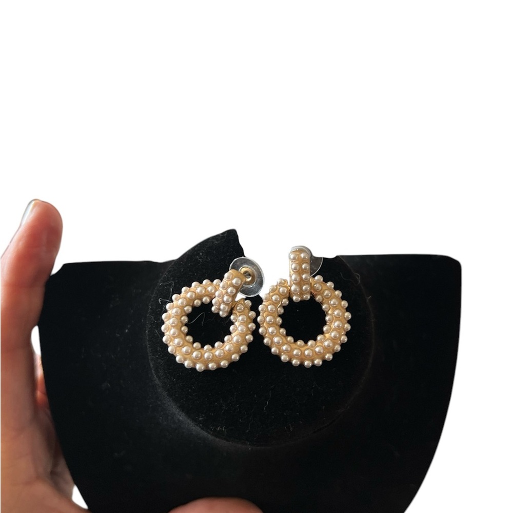 Elegant Pearl Hoop Earrings